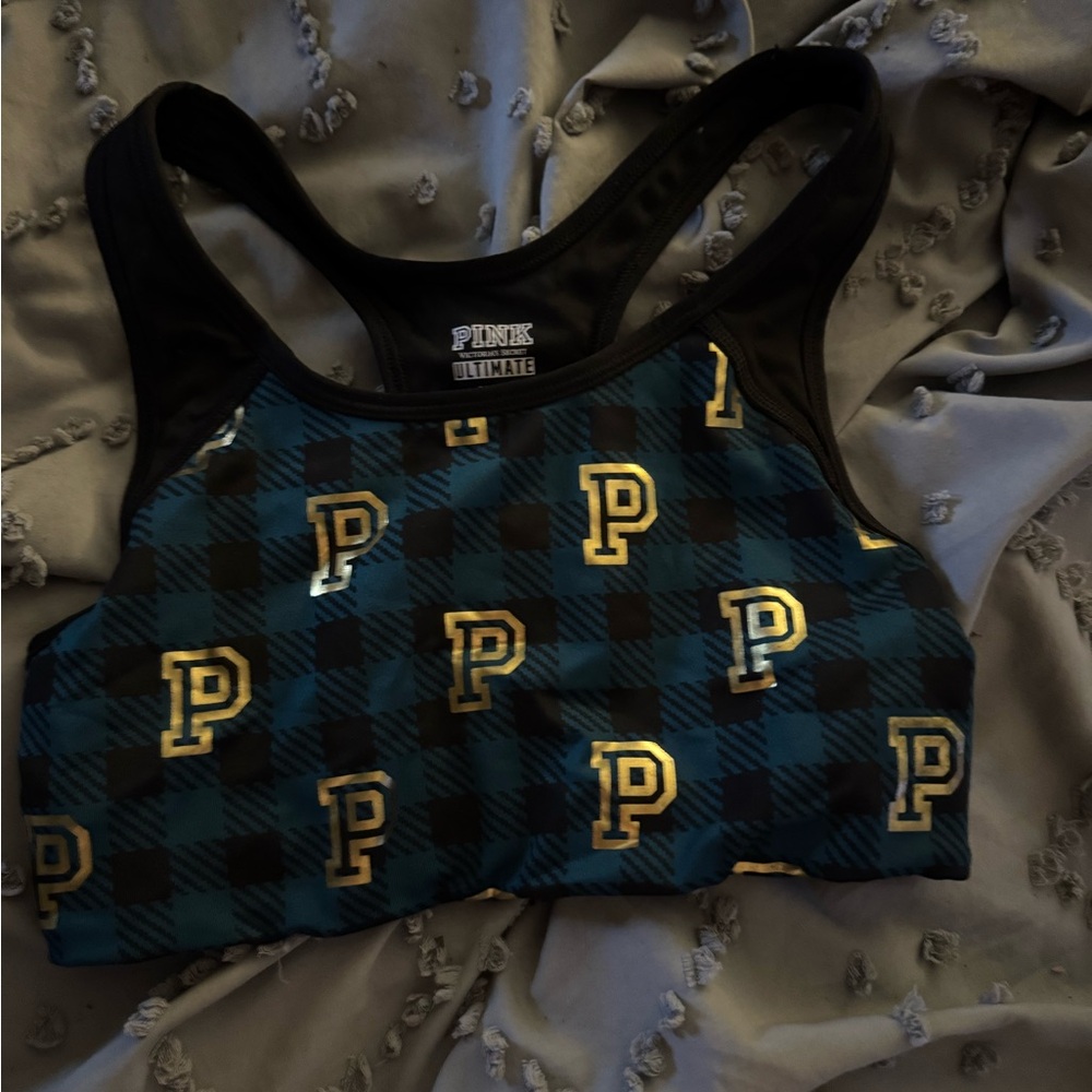 PINK Victoria's Secret Plaid Sports Bra